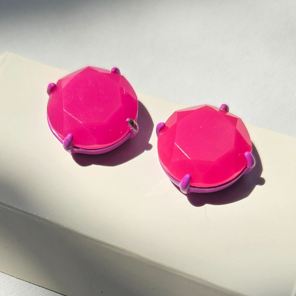 Kate Spade Hot Pink Cushion Round Stud Earrings